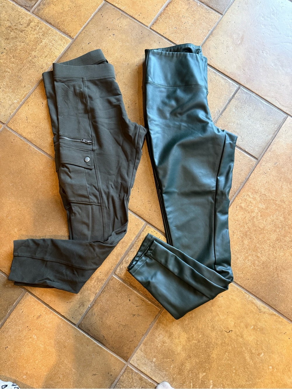 a new day Dark green Faux Leather Legging and Express Moto